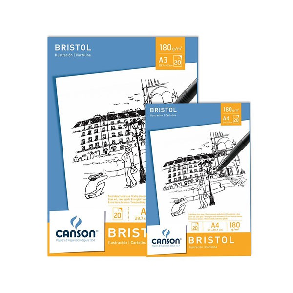 Canson Bristol Drawing Paper Pads A4 180gsm 20 Sheets CAN 20000-5761 Canson Bristol Drawing Paper Pads A4 180gsm 20 Sheets CAN 20000-5761