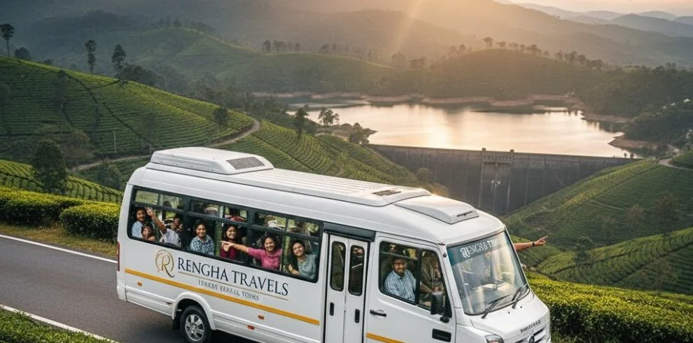 Chennai → Theni – Megamalai – Vagamon – Alapuzha – Munnar – Thekkady 3 Nights / 4 Days | 12+1 Tempo Traveller HomeTrips