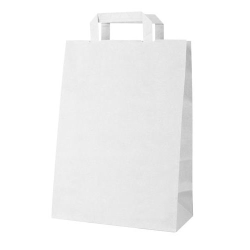 White Kraft Paper Bag with Folded Paper Handle