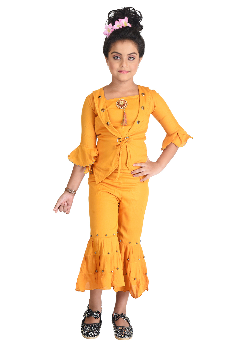 Girls Ankle Length kurti Pant Set
