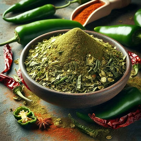 Green Chilli Powder and Flakes