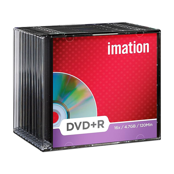Imation DVD+R 16X 4.7GB 10PK slimline Jewel case