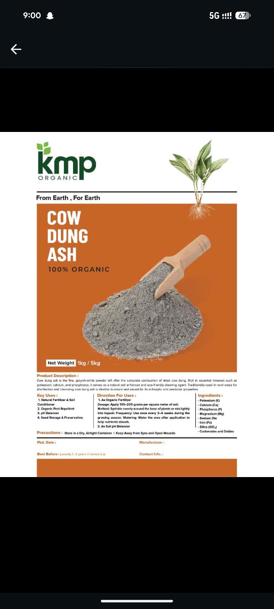 Cow dung ash