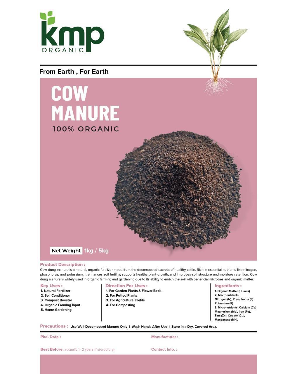 Cow dung manure