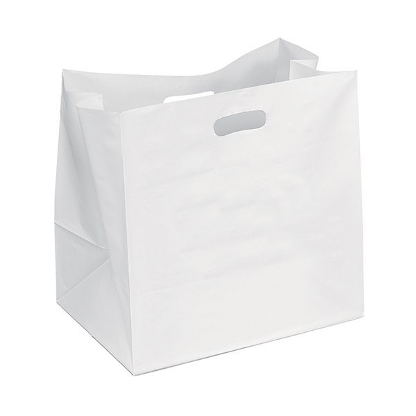 White Kraft Paper Bag with D Cut Handle