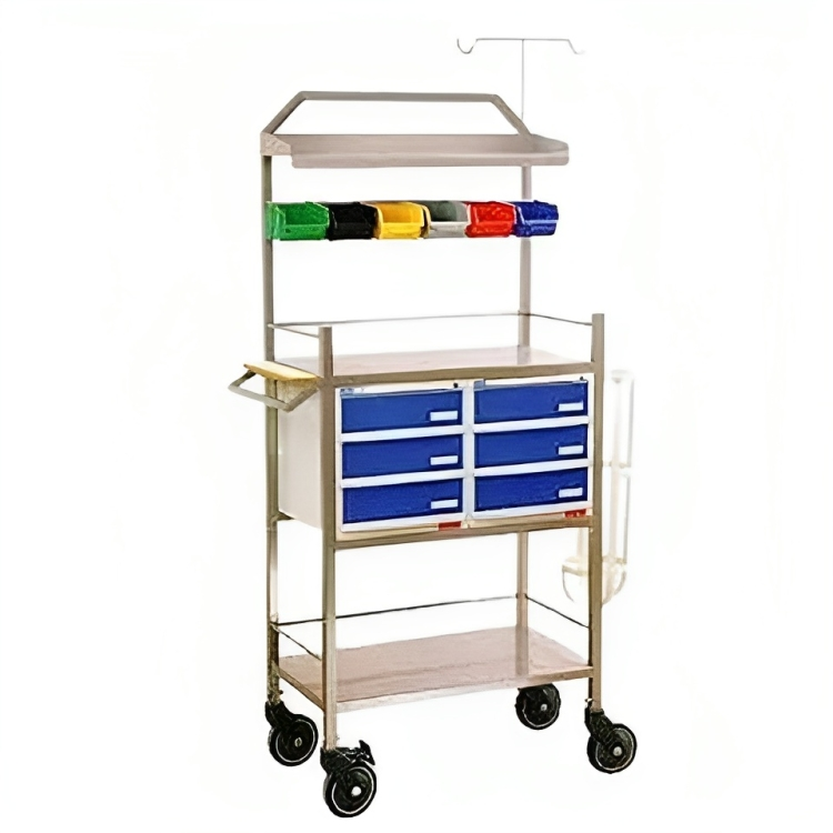 Crash Cart Trolley (SS 5 Drawer)