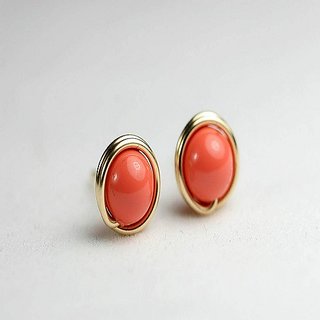 Red Coral Earring
