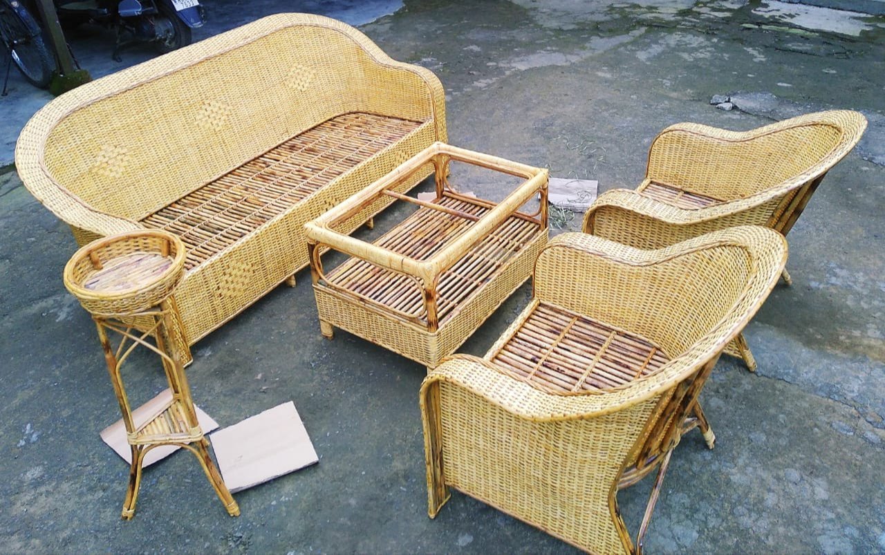 Cane Sofa Set