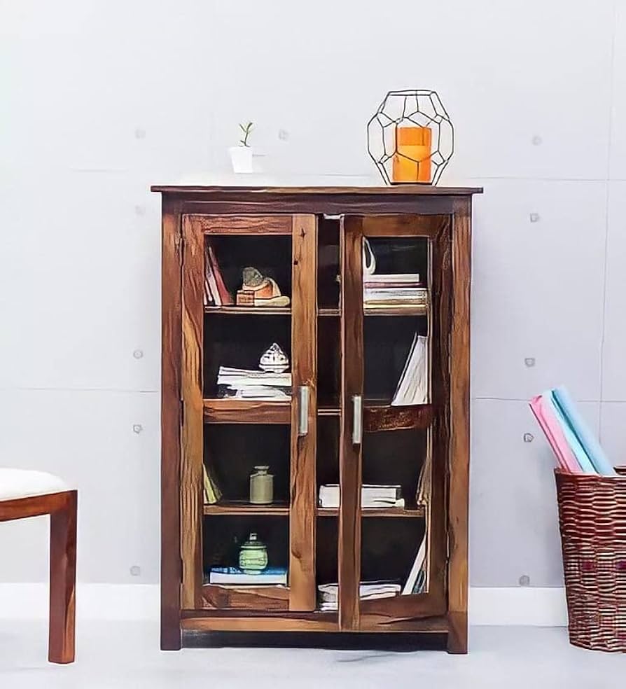 Wooden Glass Almirah