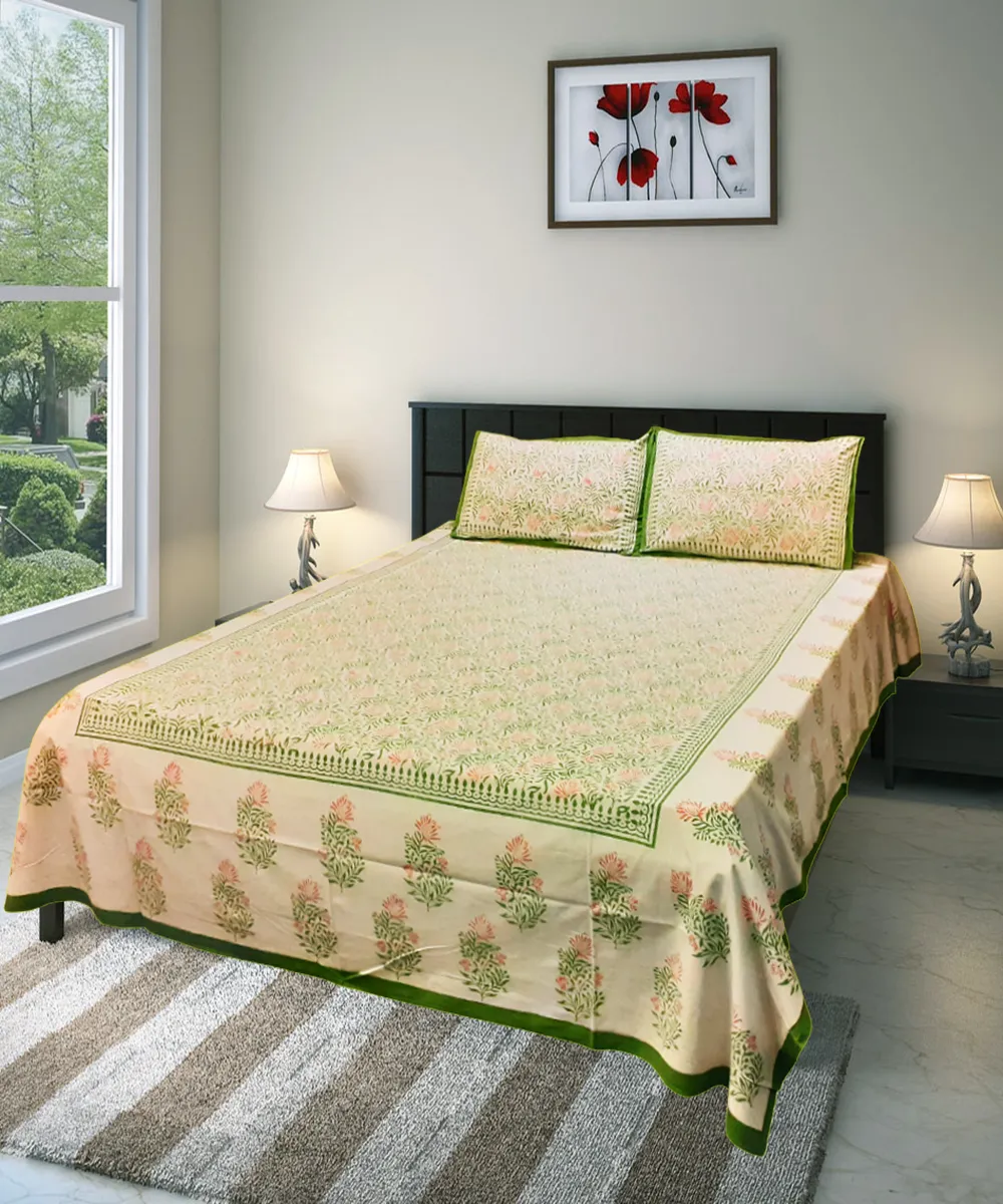 Block Printed Bed Sheet