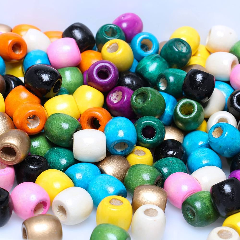 Painted Wooden Beads