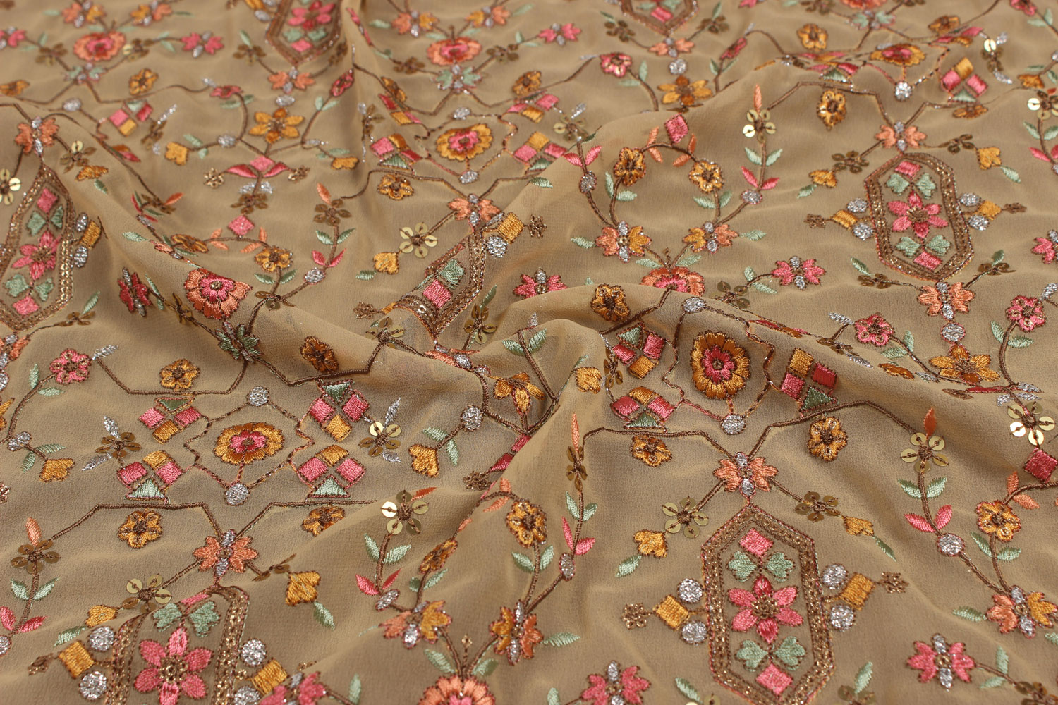 Embroidered Georgette Fabric
