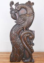 Wooden Peacock Statue