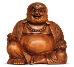 Wooden Laughing Buddha