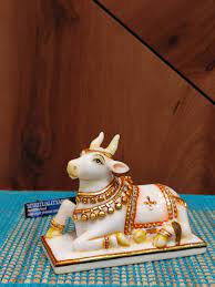 Marble Nandi Statue
