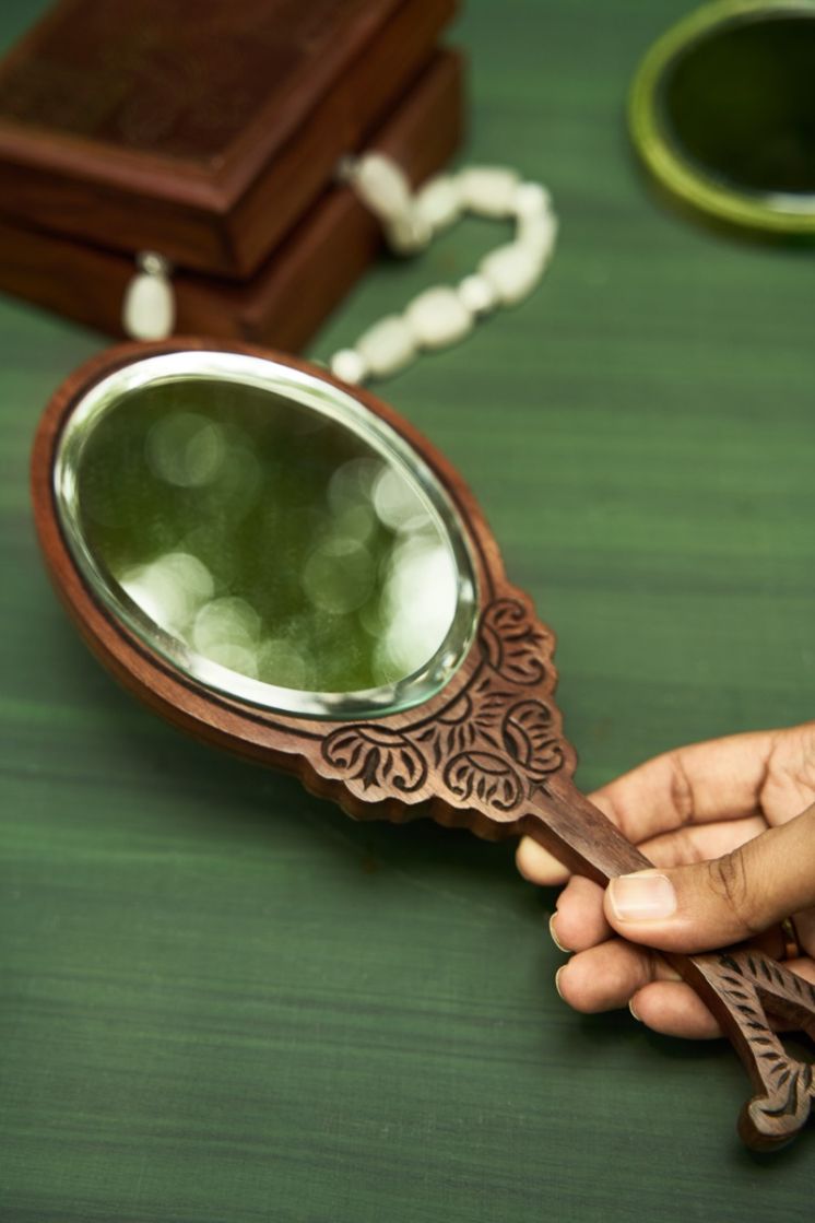Wooden Hand Mirror