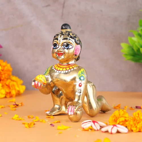 Brass Laddu Gopal Statue