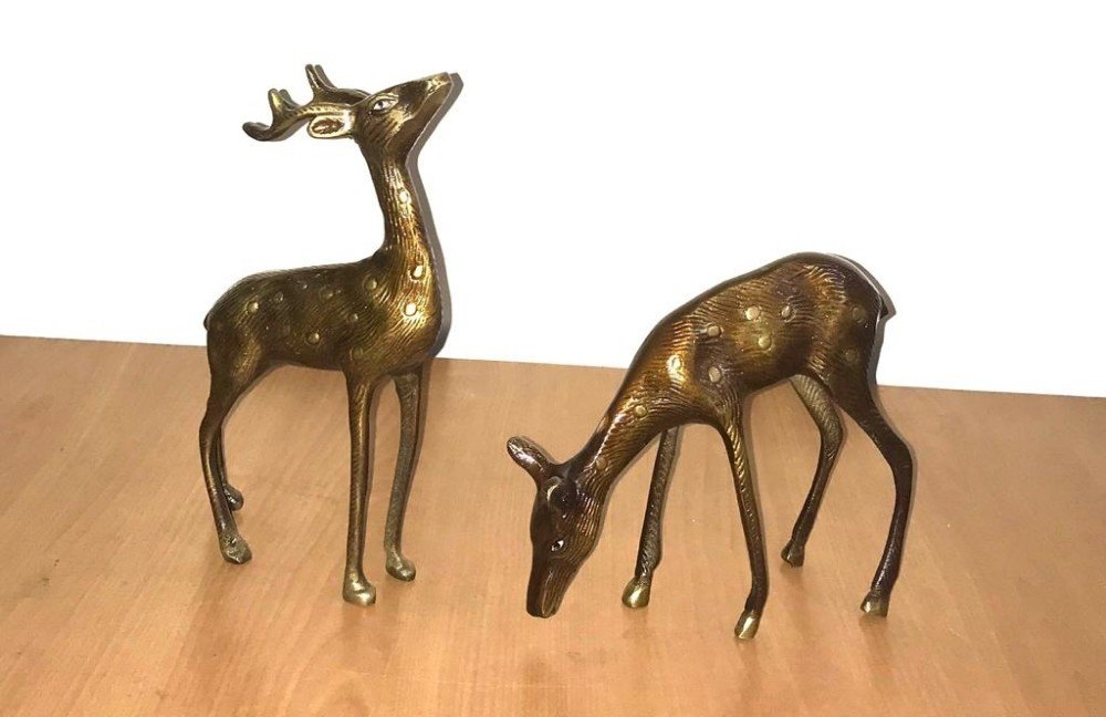 Brass Deer Statue