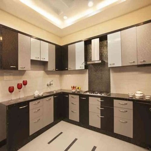 V Shaped Modular Kitchen
