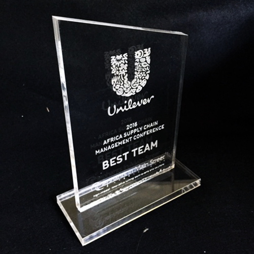 Engraved Glass Trophy