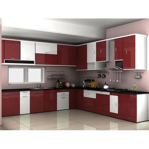 V Shaped Modular Kitchen